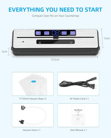 Вакуумний пакувальник Carehabi: 6 режимів, знімний піддон, ніж та 2 нагрівальні елементи