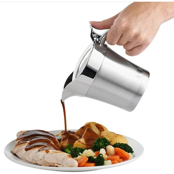 HomeDecTime 2 x Double-Walled Sauce Bowls Stainless Steel Thermal Sauce Pot