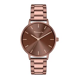 Жіночий годинник Tamaris – простий, круглий годинник з коричневим браслетом, діаметр 36 мм