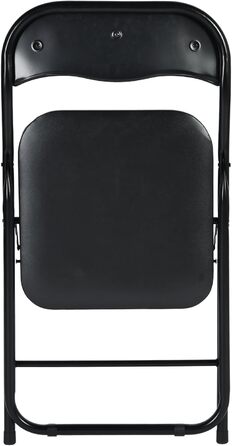 LuxNook 2-Piece PVC Folding Chair, Folding Stool with Cushion, Strong Metal Frame, Camping Chair, Foldable Chair, Office Chair, Space-Saving Desk Chair for Guest, Supports up to 150kg (10pcs, Black)