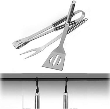 Набір гриль-посуду з нержавіючої сталі GQC, 3 шт. Професійний набір інструментів для грилю в кейсі. BBQ, кемпінг, сад, для чоловіків та жінок