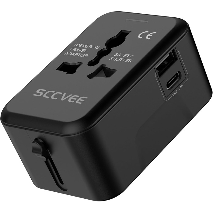 Блок зарядки USB C 40W з 4 портами, швидка зарядка PD+QC, універсальний для iPhone, Samsung, Tablet, білий/чорний (для подорожей)