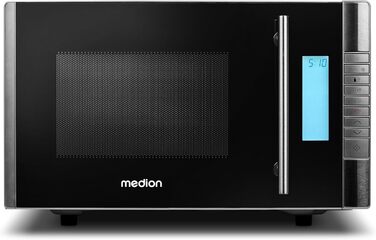 Мікрохвильова піч MEDION MD 14482 з грилем, 20л, 8 програм, функція розморожування, 800 Вт, 1000 Вт (гриль), таймер, решітка, срільно-чорна