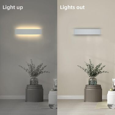LED настінні світильники KICAAO 2 шт. 12W, білий, сучасний дизайн, для дому, для сходищ, коридору, вітальні, спальні, з алюмінію (40см)