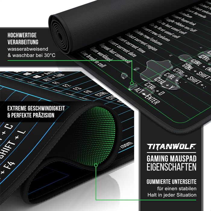 Ігровий килимок для миші CSL XXL Mousepad Gaming 900x400 мм, Alchemy — великий килимок на стіл для геймерів, сумісний з Roccat, Razer, Logitech