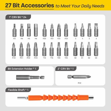 Mini акумуляторний шуруповерт Enventor 6 Nm, 4V, 2000 mAh, LED, USB, 25-Tlg. набір біт