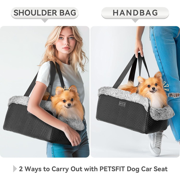 Автокрісло для собак PETSFIT, чорне, для маленьких собак до 5 кг, з захисними гаками