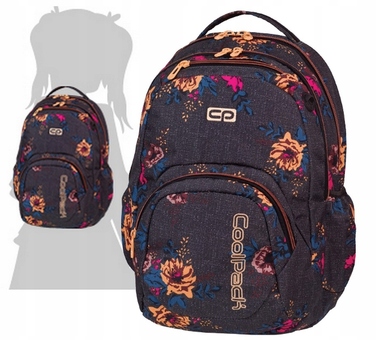 Багатовідсіковий шкільний рюкзак CoolPack, багатоколірний, 26 л, з квітковим принтом