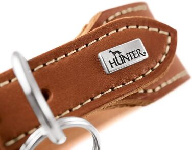 Нашийник для собак Hunter Aalborg ExtraWide оливкового кольору, 45 см, з м'якої шкіри, Made in Germany