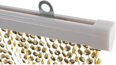 Декоративна шторка на двері HAB & GUT Mini-DIAMANTEN 90x200 см, щільна, захист від комах, перлинний паєтковий тюль, золота