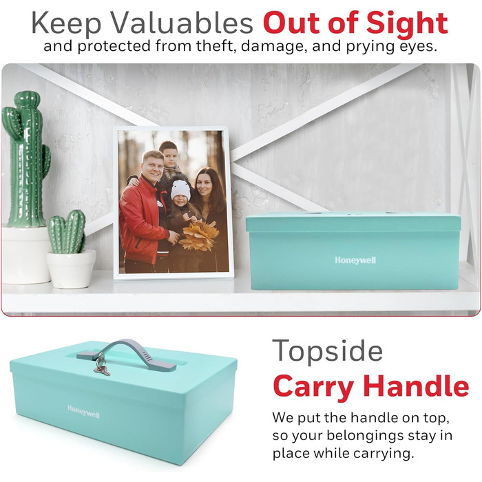 Honeywell 6104 Tresor Minisafe: вогнестійкий сейф для документів, 5 л з ключовим замком (блакитно-зелений)