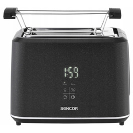 Тостер Sencor STS 0600BK, 1080 Вт, чорний (решітка для булочок, функція розморожування, 2 слоти)