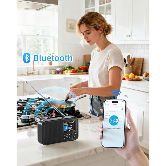 Портативне DAB/FM радіо з Bluetooth, екраном 2.4