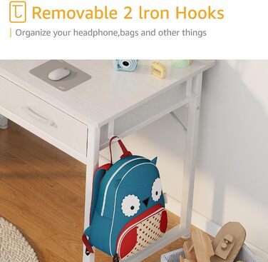 Fabric Drawer Computer Desk for Home Office & Bedroom - Small Gaming Desk with 2 Drawers | PC Desk, 39.4
