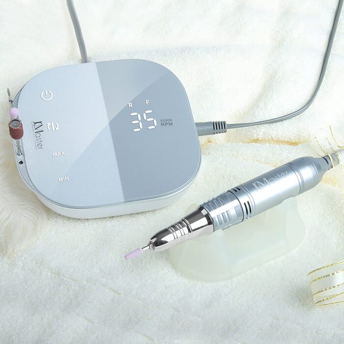 JCMaster TouchPro+ Nagelfräзер 35000 об/хв - професійний набір для манікюру та педикюру, електричний, з торшетом, 4 насадки, для гелю та акрилу