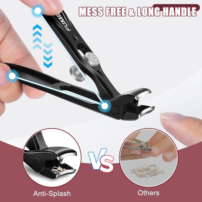 Кусачки для нігтів Nagel для літніх людей та чоловіків з товстими нігтями, професійні кусачки з широким отвором та похилою гострою бритвою, подарунок