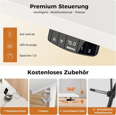 Ергономічний кутовий стіл Agilestic з регулюванням висоти, електричний - для дому та офісу