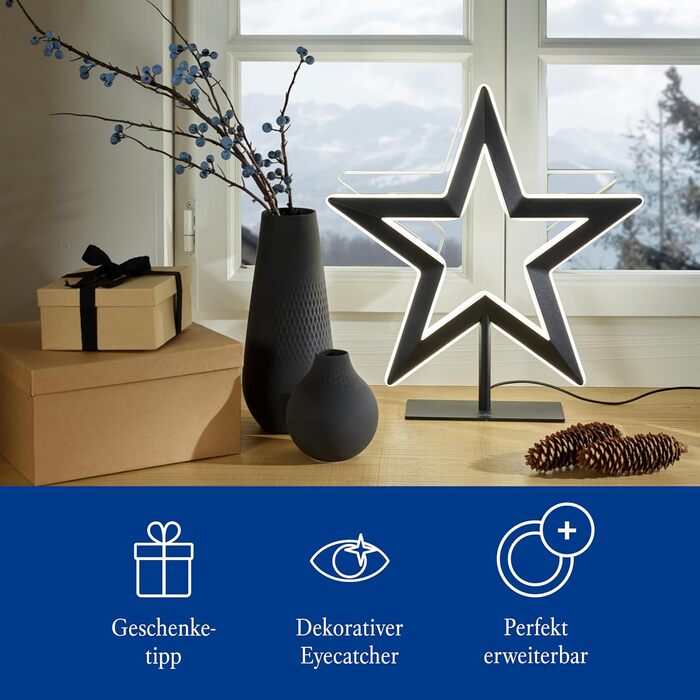 Villeroy & Boch Manufacture Noir - Ваза Квадратна No. 3, Чорна Матова, Висока Ваза для Пампасной Травы, Підлогова Ваза, Велика Ваза для Троянд, Декоративна Кераміка, Преміум Порцеляна, Чорний Квадратний, Висока