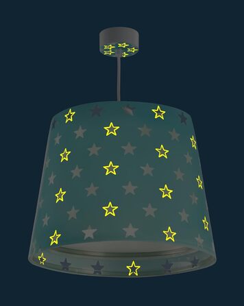 Dalber - Pendant light with star pattern, green, 33 x 33 x 25 cm