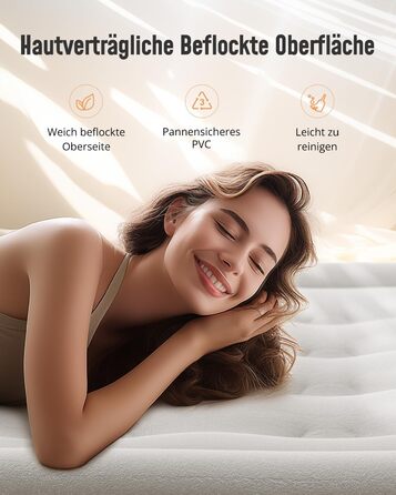 Надувне ліжко Airefina для 1 особи з вбудованим насосом, 99x190x46 см. Гостьове ліжко, компактне, з сумкою для перенесення, до 295 кг