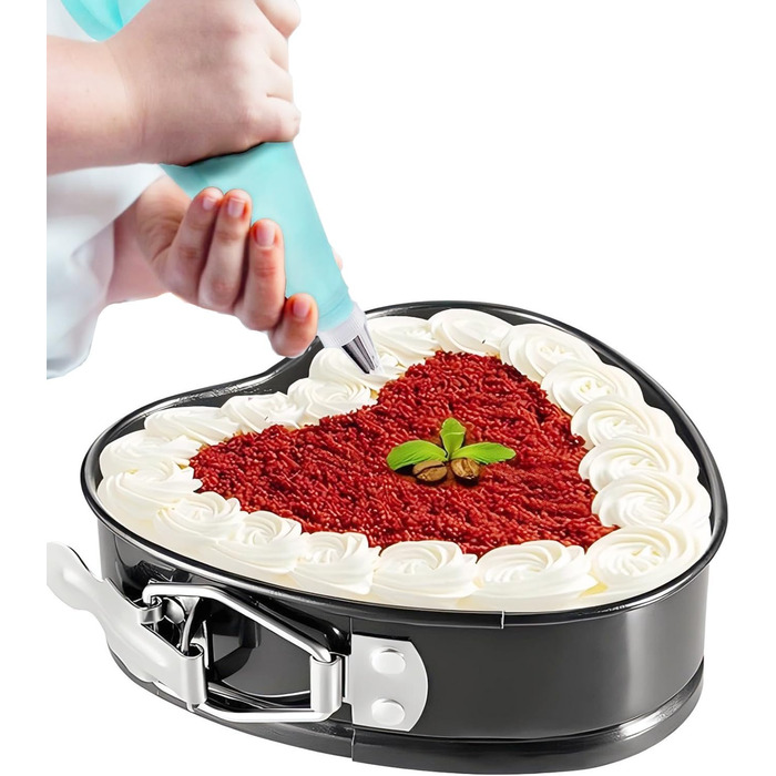 Набір для випічки Sadodo: форми для тортів, кексів, коржів (20/22/24/26 см) + кондитерський мішок з насадками. Антипригарне покриття, знімне дно