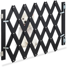 Захисний забірчик для собак Relaxdays, розтяжний до 108,5 см, висотою 47,5-60 см, бамбук, чорний