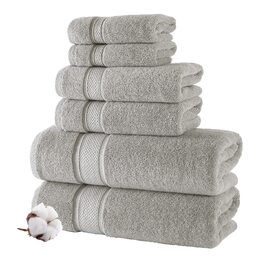 Набір рушників для ванної NOVA Luxury Linen готельного якості, турецька бавовна, 6 предметів, колір Mirage Grey