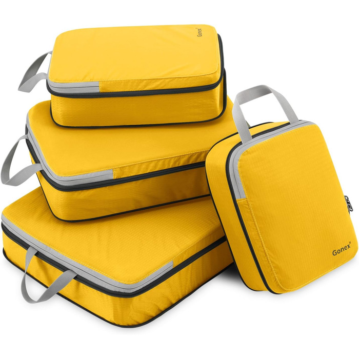 Органайзери для валізи Gonex (4 шт.) - набір кубиків для пакування, колір помаранчевий