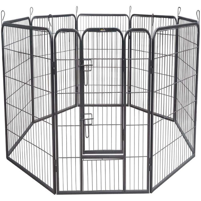 Клітка для цуценят Zoomundo 100см, XL, 8-кутна, чорна (XXL)