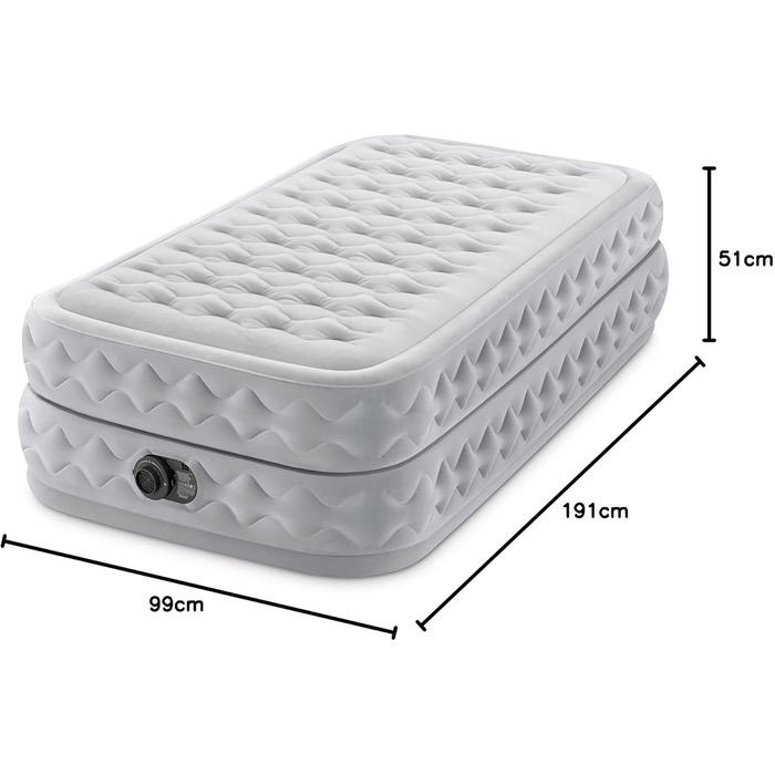 Надувний матрац Intex Twin Supreme Air-Flow з технологією Fiber-Tech, 99 x 191 x 51 см (64488ND)