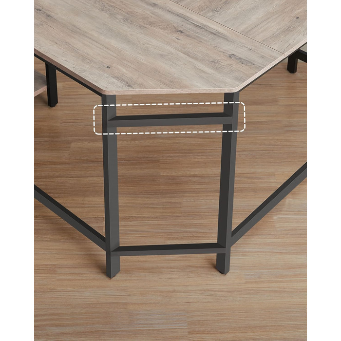 VASAGLE Desk, L-Shaped Computer Desk, 138 x 138 x 76 cm, Corner Desk with 2 Shelves, Space-Saving Office Desk, Gaming, Home Office, Easy Assembly, Greige-Black LWD72MB Greige + Black