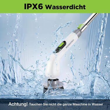 WORKPRO Електрична щітка для прибирання з індикатором потужності, 8 в 1, обертова щітка-скребок, 8 насадок, телескопічна ручка 30-120 см, 3 швидкості, для ванної кімнати та кухні