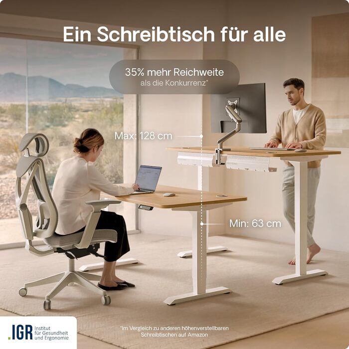 Електричний регульований стіл Desktronic HomePro 160x80 см з двома моторами, сенсорним керуванням та USB-портами (чорний + горіх)