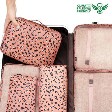 Набір органайзерів для подорожей BAGAIL (8 шт.) - Кубики для пакування валіз, сумка-організатор, Leopard Print