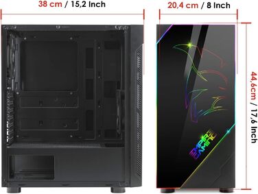 Корпус для ПК EMPIRE GAMING Spartan ARGB: середній ATX-корпус з LED підсвічуванням та скляною панеллю