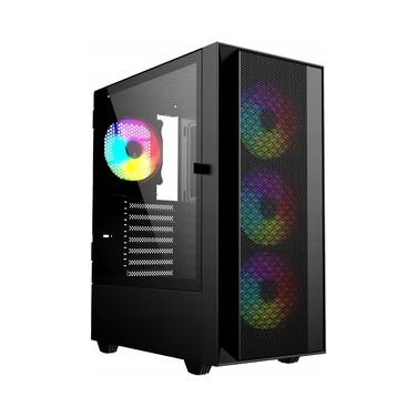 Ігровий корпус для ПК Gembird Fornax 4000 ARGB ATX Midi Tower, скло, чорний