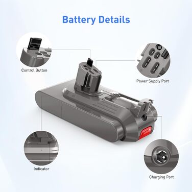 Акумулятор NASTIMA 25,2V 3900mAh Li-ion для пилососів Dyson V11, V15 (970425-01, 970938-01)