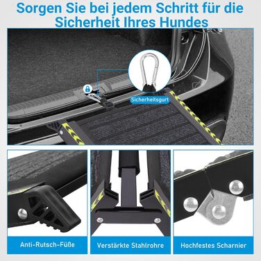 Рампа для собак Extra Breit, для великих собак до 70 кг, алюмінієва, 160 x 44 см