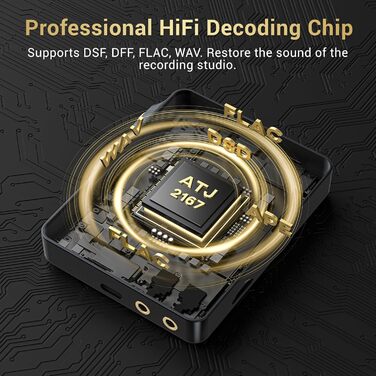 MP3 плеєр Hi-Res 64GB з Bluetooth 5.3, DSD DAC, підтримкою FLAC, 2.8