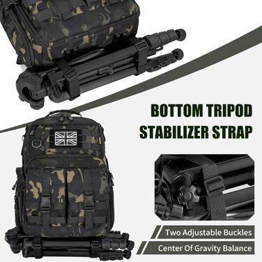 Рюкзак для камери з відділенням для ноутбука 15,6 дюймів - водонепроникний, міцний фоторюкзак для Canon, Nikon, DJI | Знімний вкладиш, кріплення для штатива, чорний камуфляж