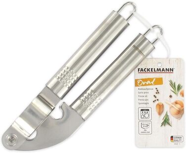 Пресс для часнику Fackelmann OVALGRIFF з нержавіючої сталі, ергономічна ручка, сріблястий, 1 шт.