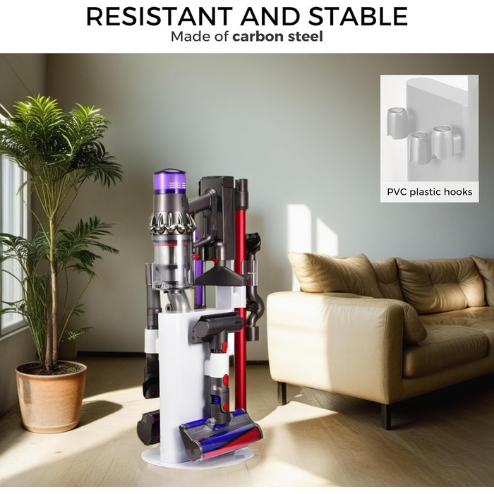 Насадка для пилососа MORANGO для Dyson V6, V7, V8, V10, V11, V15, DC30-DC74 - тримач для настінного кріплення без свердління