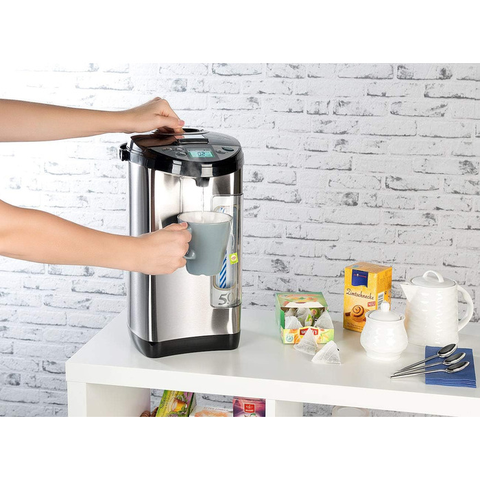 Rosenstein & Söhne Hot Water Dispenser: 5-Liter Water Tank, 5 Temperature Settings, 1.200 Watts (Hot Water Boiler, Hot Water Heater, Instant Water Heater)