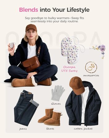 Електричні грілки для рук OCOOPA 2 шт., багаторазові, 4000mAh, подарунок на Новий Рік для жінок, ультратонкі (1,5 см), підходять для рукавичок та сумок, зимова необхідність, UT5 Sway Wiesengeflüster (Ocoopa x Künstleredition) (Lila Blüten (Ocoopa x K