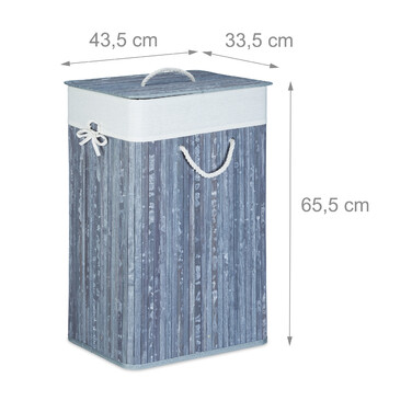 Relaxdays Bamboo Laundry Basket, Square