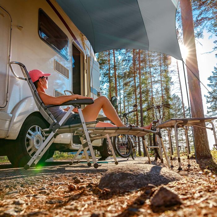 Тент Forceatt Zeltplane 3.7x4.3 м - ультралегкий, водонепроникний, з 6 кріпильними точками, анти-UV для кемпінгу та активного відпочинку (темно-синій & сірий)