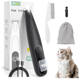 Триммер для собак Pfoten Trim Pro: тиха машинка для догляду за лапами, вухами та обличчям з LED-підсвічуванням, Type-C, чорний