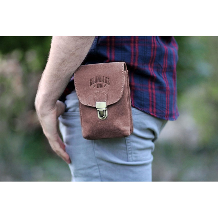 Genuine Leather Belt Pouch 'Bobby' - Large Hip Bag for Women and Men – Retro Medieval/Viking/Hiking Bag (Brown)