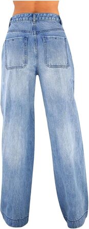 Джинси жіночі Baggy Denim з широкими штанинами, висока талія, еластичні, темно-сині, розмір L