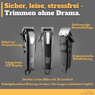 Професійна тиха машинка для стрижки собак, котів та коней – тримає щільне хутро. Машинка для стрижки собак, триммер, вистригувач. 3 години роботи від акумулятора